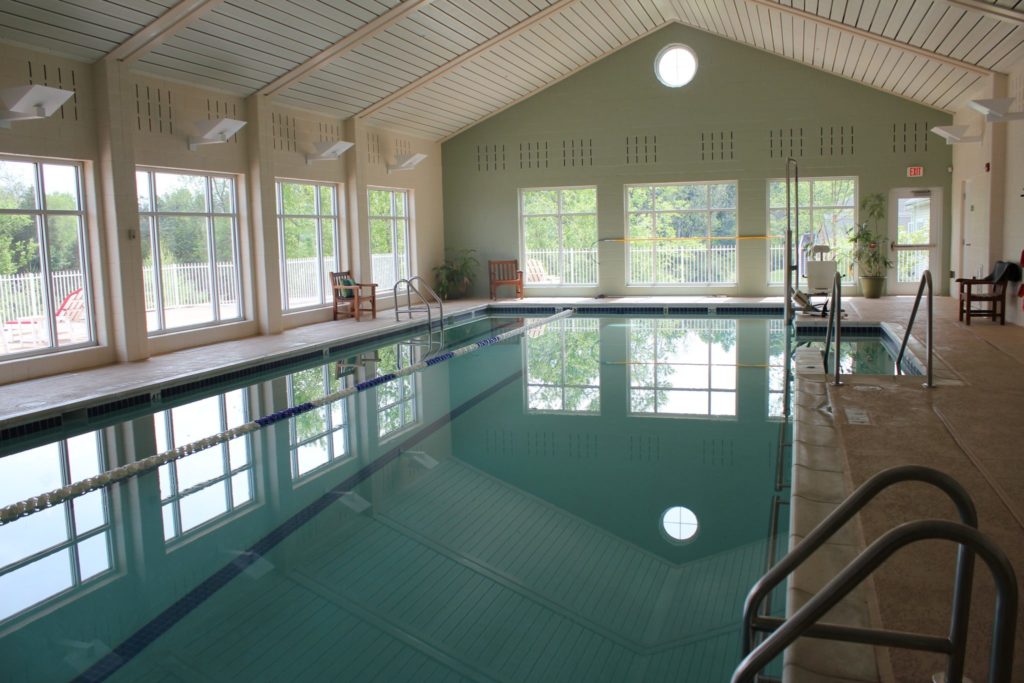 The heated indoor pool