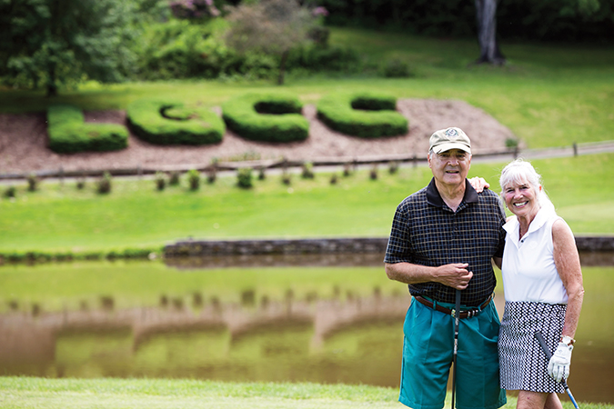 George and Melou Piegaris on golf course