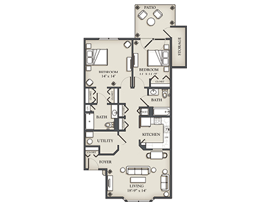 (N) 2 Bedroom Cottage