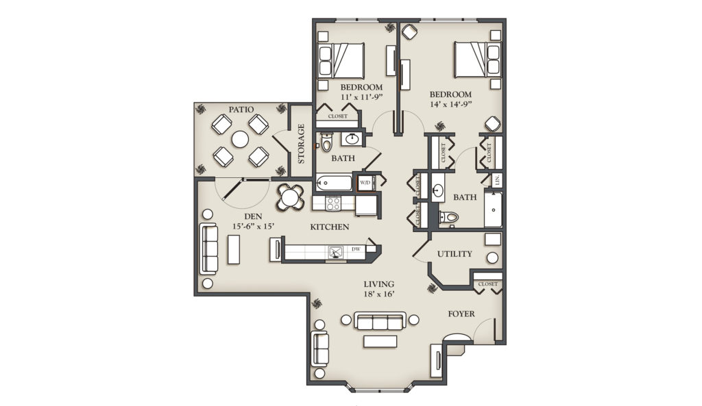 (Q) 2 Bedroom + Den Cottage