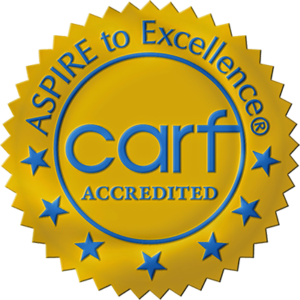 CARF Aspire to Excellence gold logo