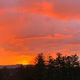 Sunset horizon from Anita's cottage