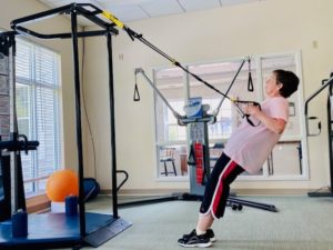 woman exercising in gym