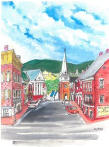 Painting of downtown Lexington, Va