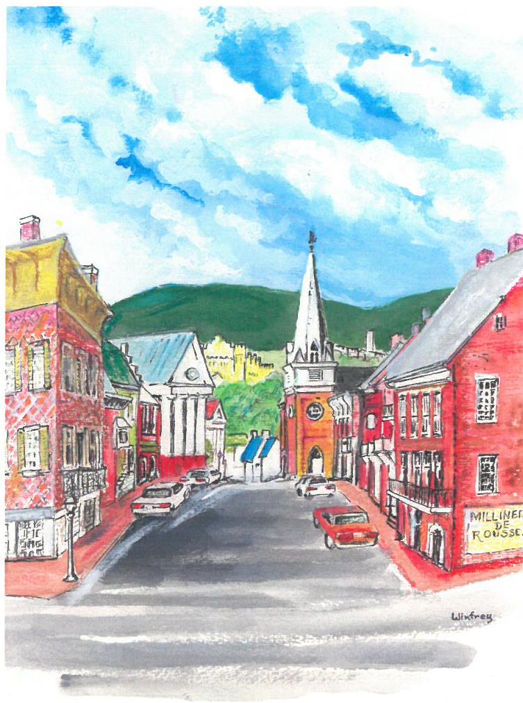 Painting of downtown Lexington, Va