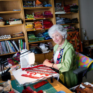 woman quilting