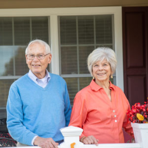 woman and man on porch