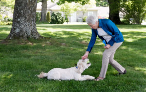 woman with dog