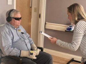 man on virtual dementia tour