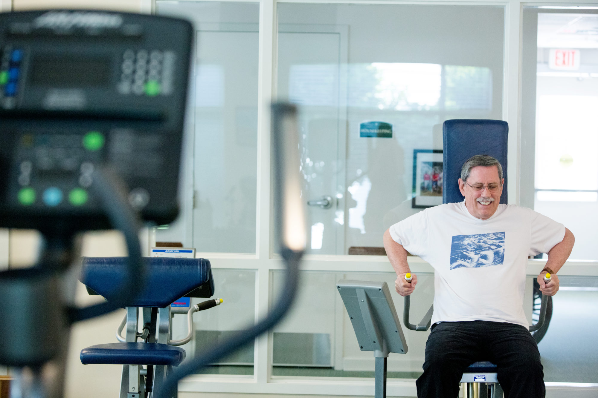 man on workout machine