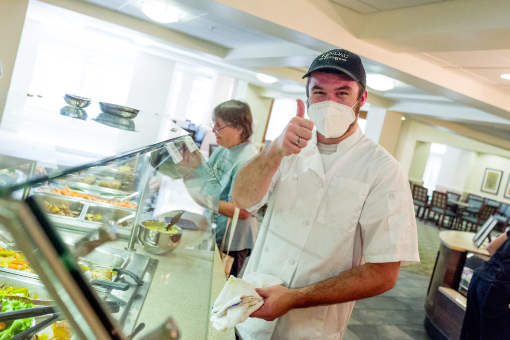 dining room staff thumbs up