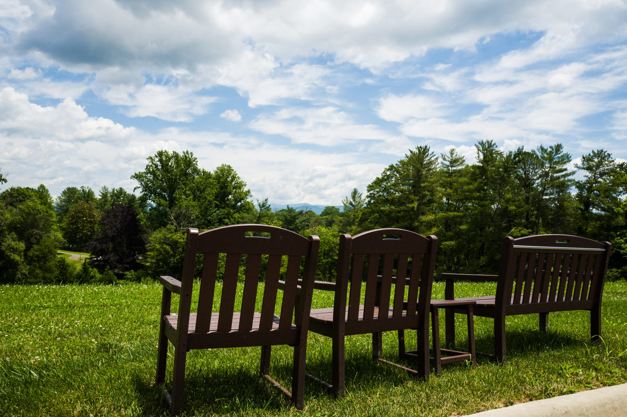 bench overlooking mountain view