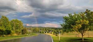 A rainbow blankets the Kendal at Lexington campus.