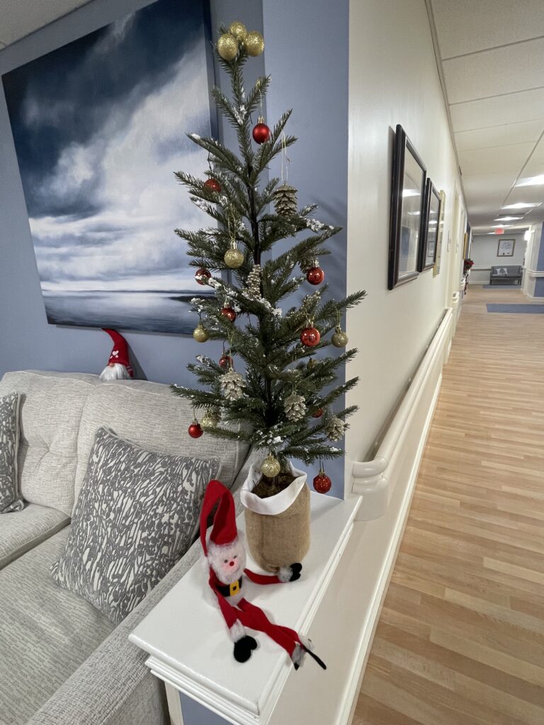 Christmas tree in Webster Center. 