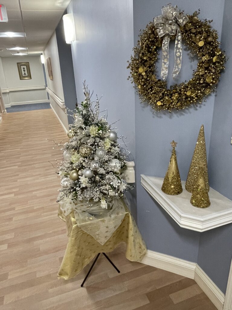 Christmas tree in Webster Center. 